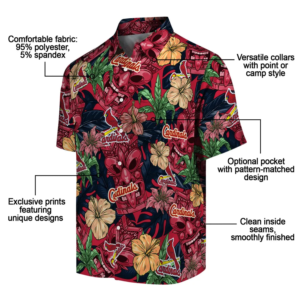 St. Louis Cardinals Hawaiian Shirt - Hibiscus Tiki Jungle | Moonbestprint