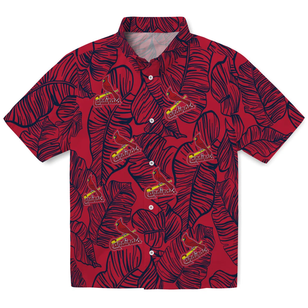 St. Louis Cardinals Hawaiian Shirt - Leaf Outline | Moonbestprint