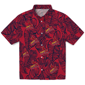 St. Louis Cardinals Hawaiian Shirt - Leaf Outline | Moonbestprint