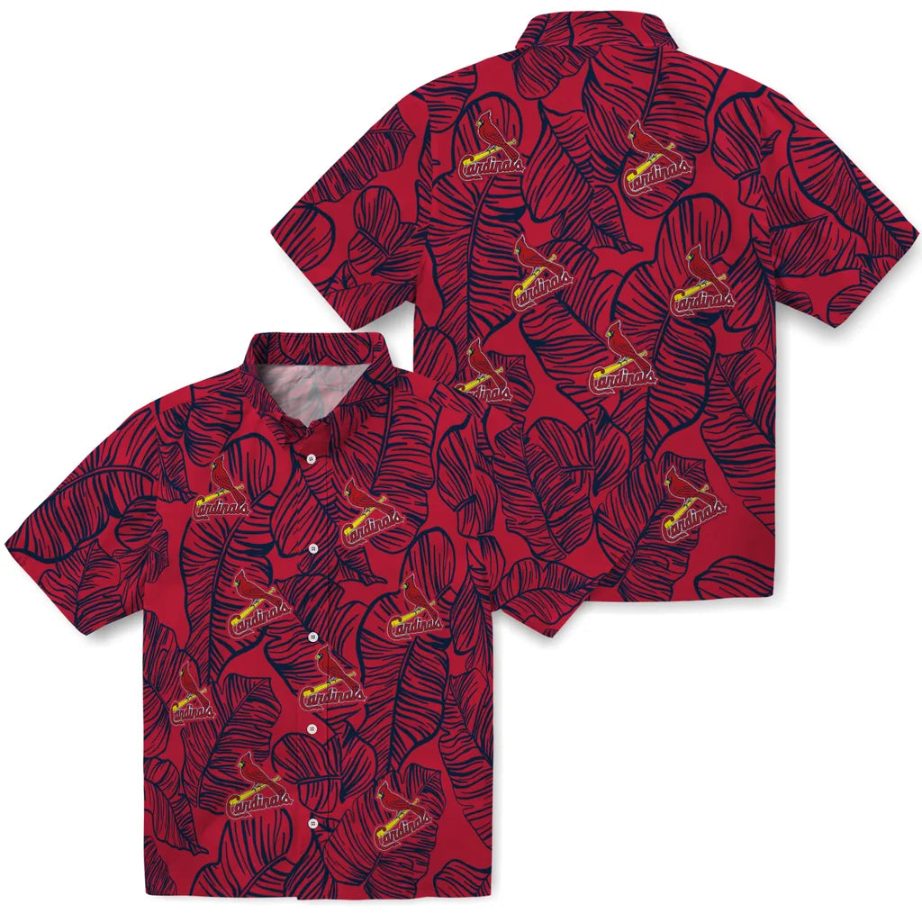 St. Louis Cardinals Hawaiian Shirt - Leaf Outline | Moonbestprint