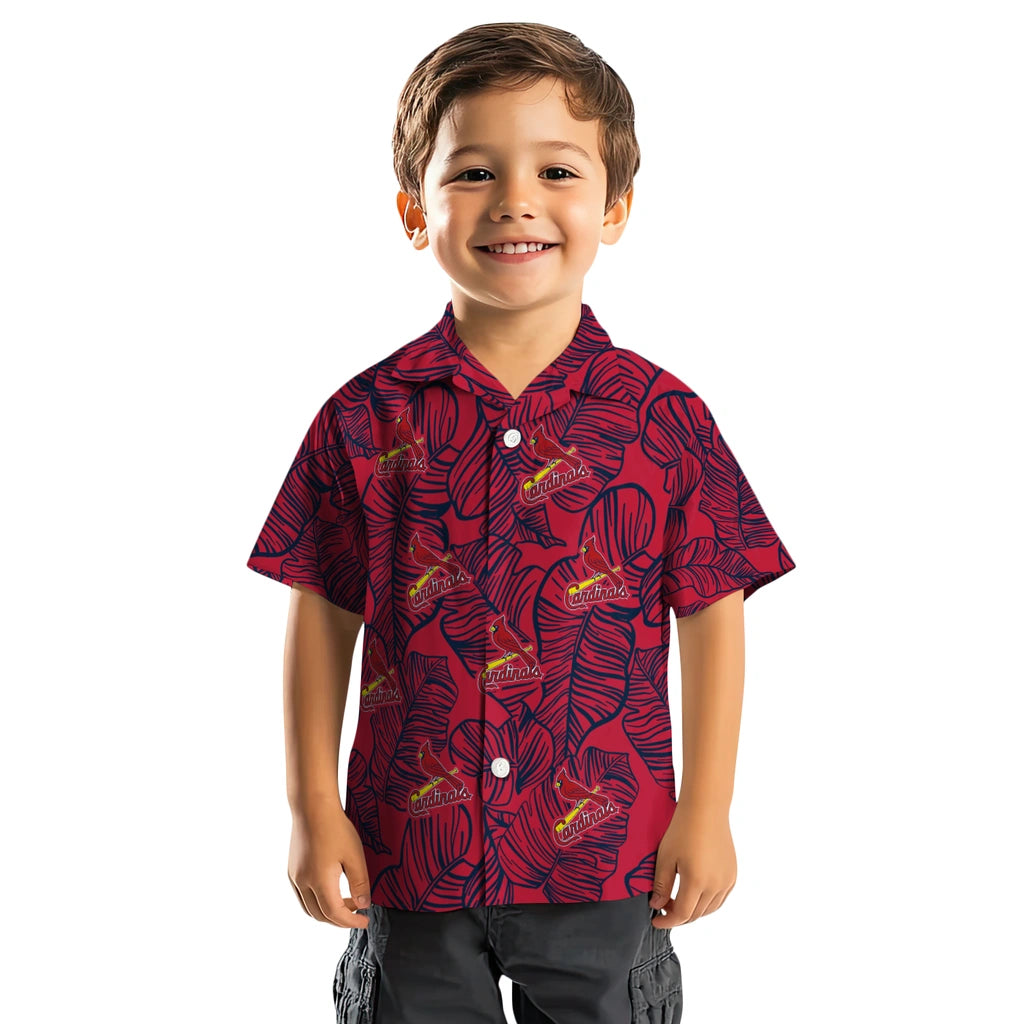 St. Louis Cardinals Hawaiian Shirt - Leaf Outline | Moonbestprint
