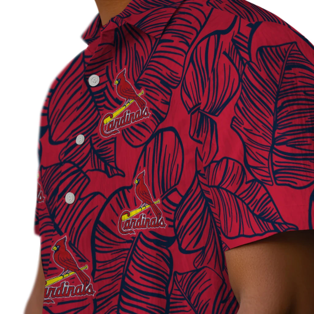 St. Louis Cardinals Hawaiian Shirt - Leaf Outline | Moonbestprint