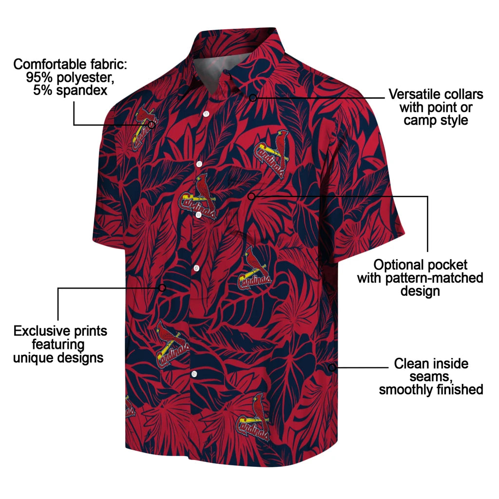St. Louis Cardinals Hawaiian Shirt - Monstera Layer | Moonbestprint