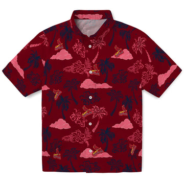 St. Louis Cardinals Hawaiian Shirt - Palm And Clouds | Moonbestprint