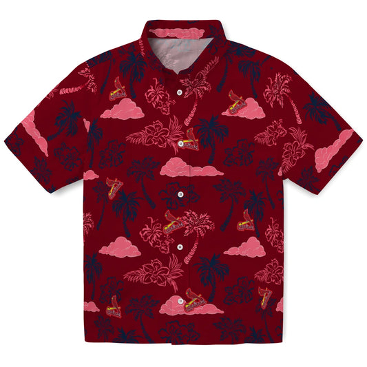 St. Louis Cardinals Hawaiian Shirt - Palm And Clouds | Moonbestprint