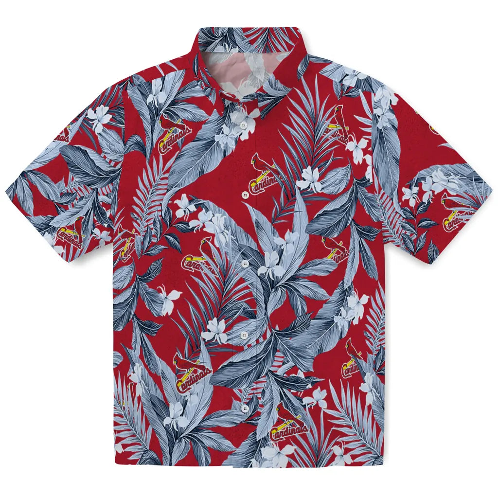 St. Louis Cardinals Hawaiian Shirt - Palm Leaves | Moonbestprint