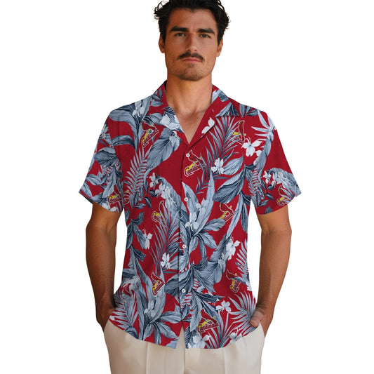 St. Louis Cardinals Hawaiian Shirt - Palm Leaves | Moonbestprint
