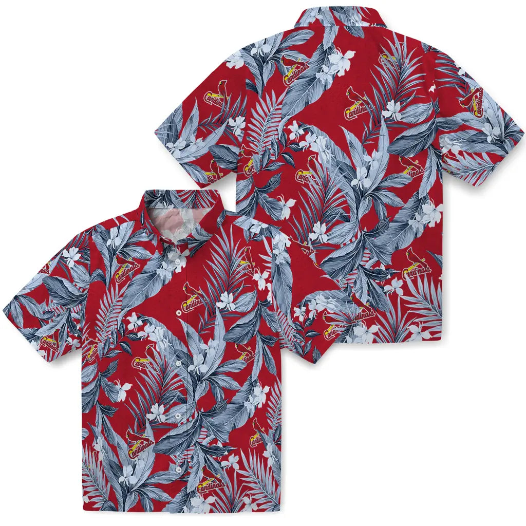 St. Louis Cardinals Hawaiian Shirt - Palm Leaves | Moonbestprint