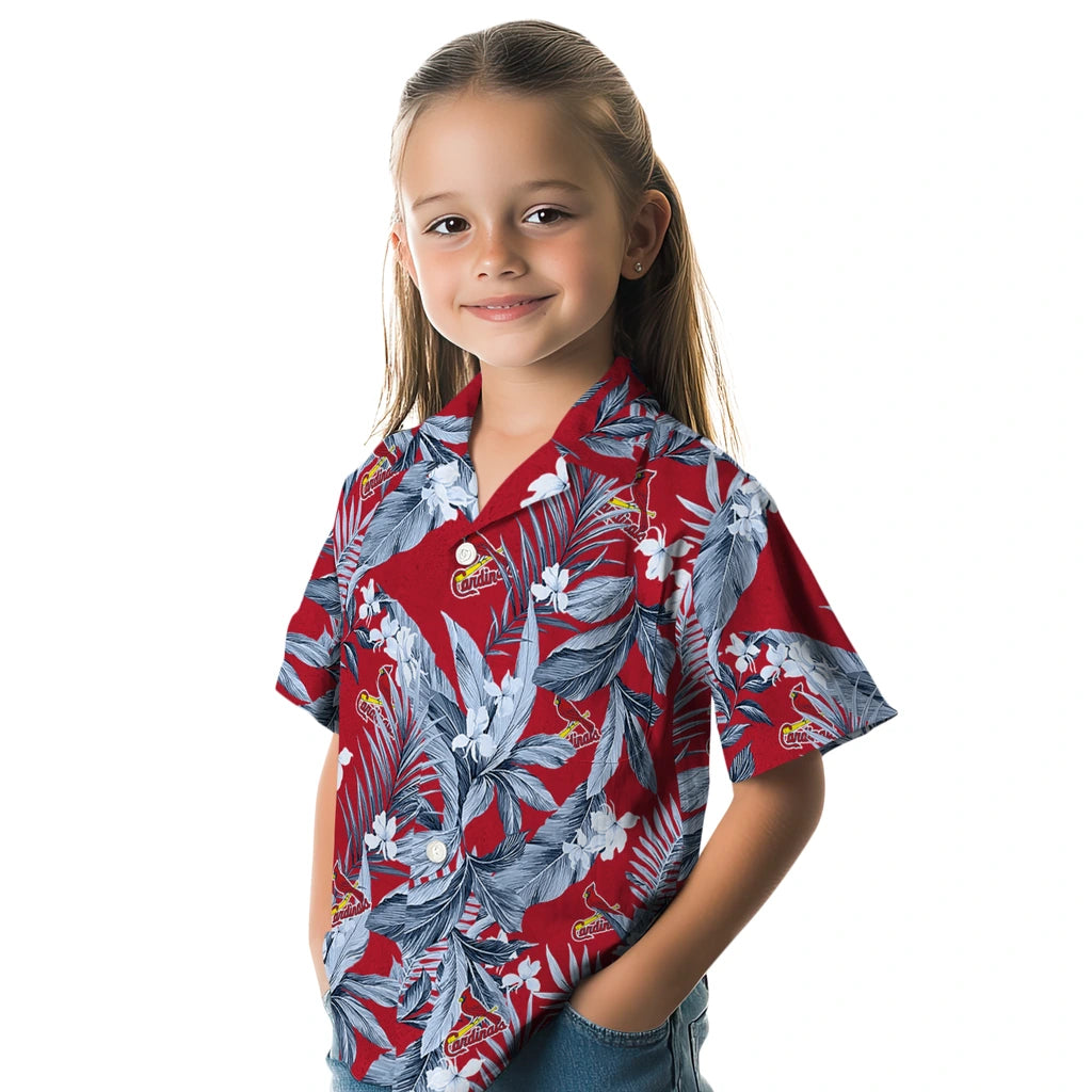 St. Louis Cardinals Hawaiian Shirt - Palm Leaves | Moonbestprint