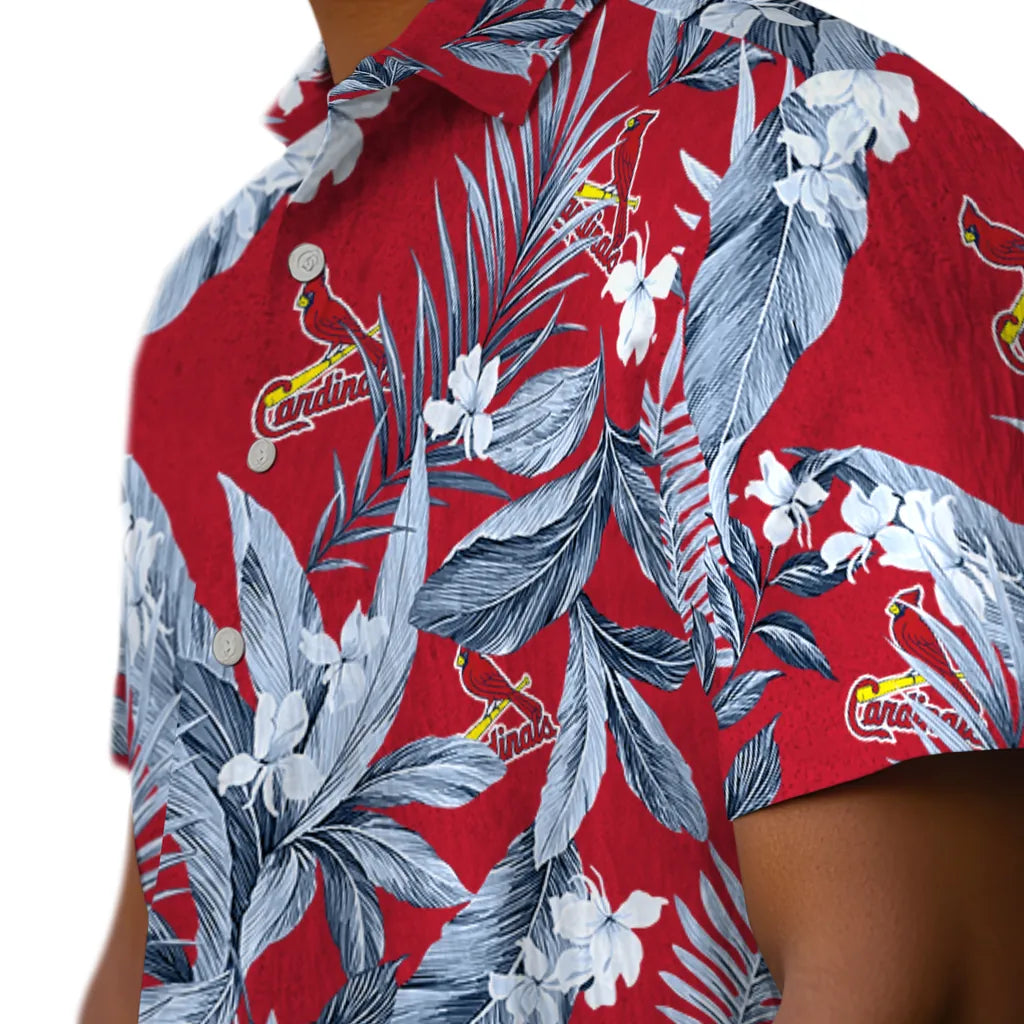 St. Louis Cardinals Hawaiian Shirt - Palm Leaves | Moonbestprint