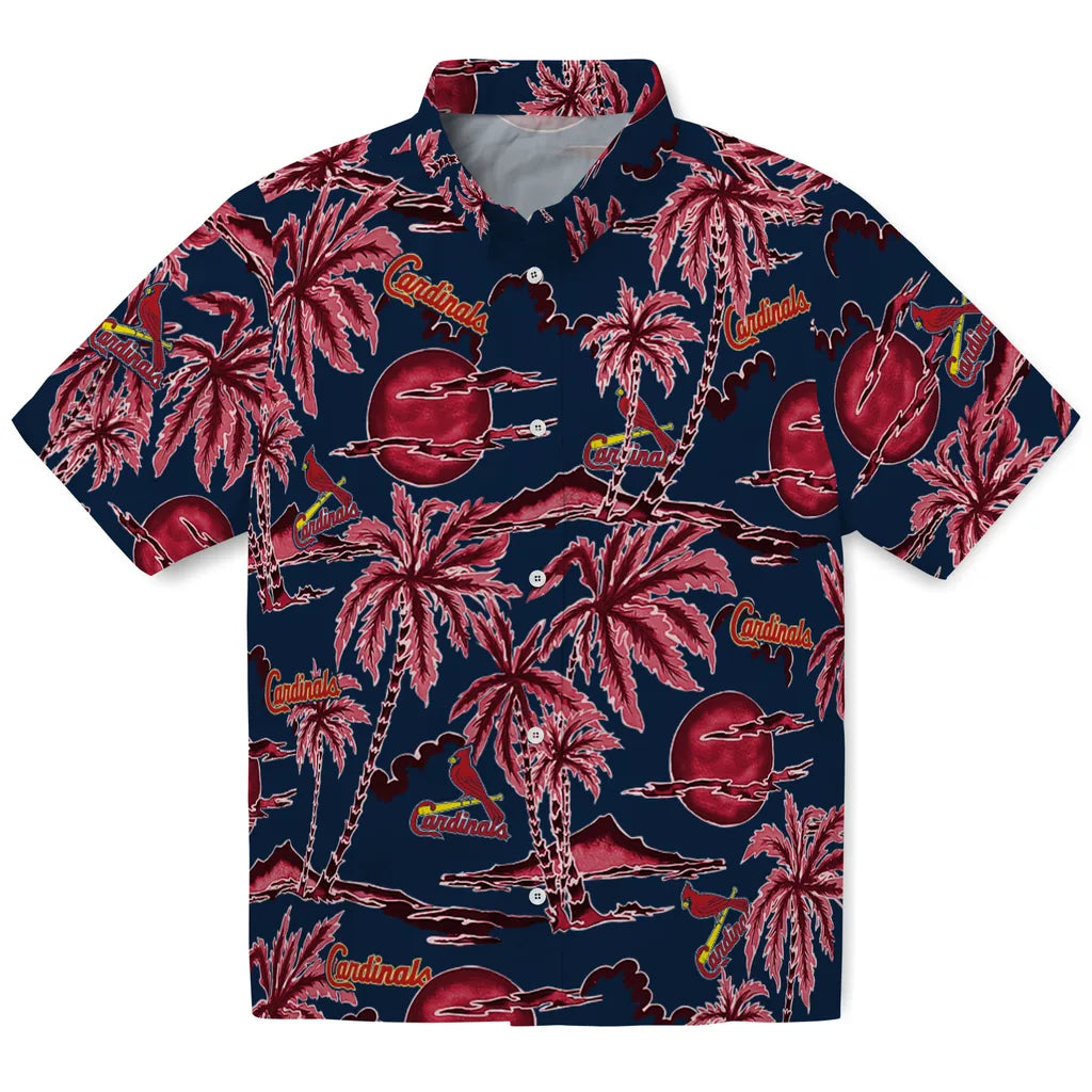 St. Louis Cardinals Hawaiian Shirt - Palm Sunset | Moonbestprint