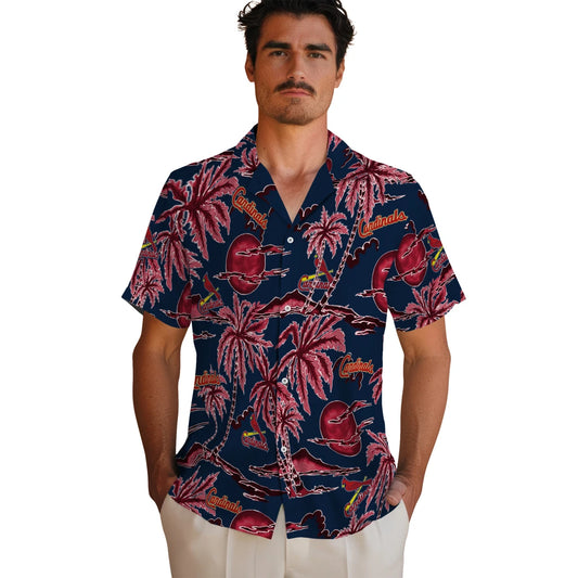 St. Louis Cardinals Hawaiian Shirt - Palm Sunset | Moonbestprint