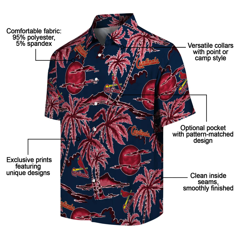 St. Louis Cardinals Hawaiian Shirt - Palm Sunset | Moonbestprint