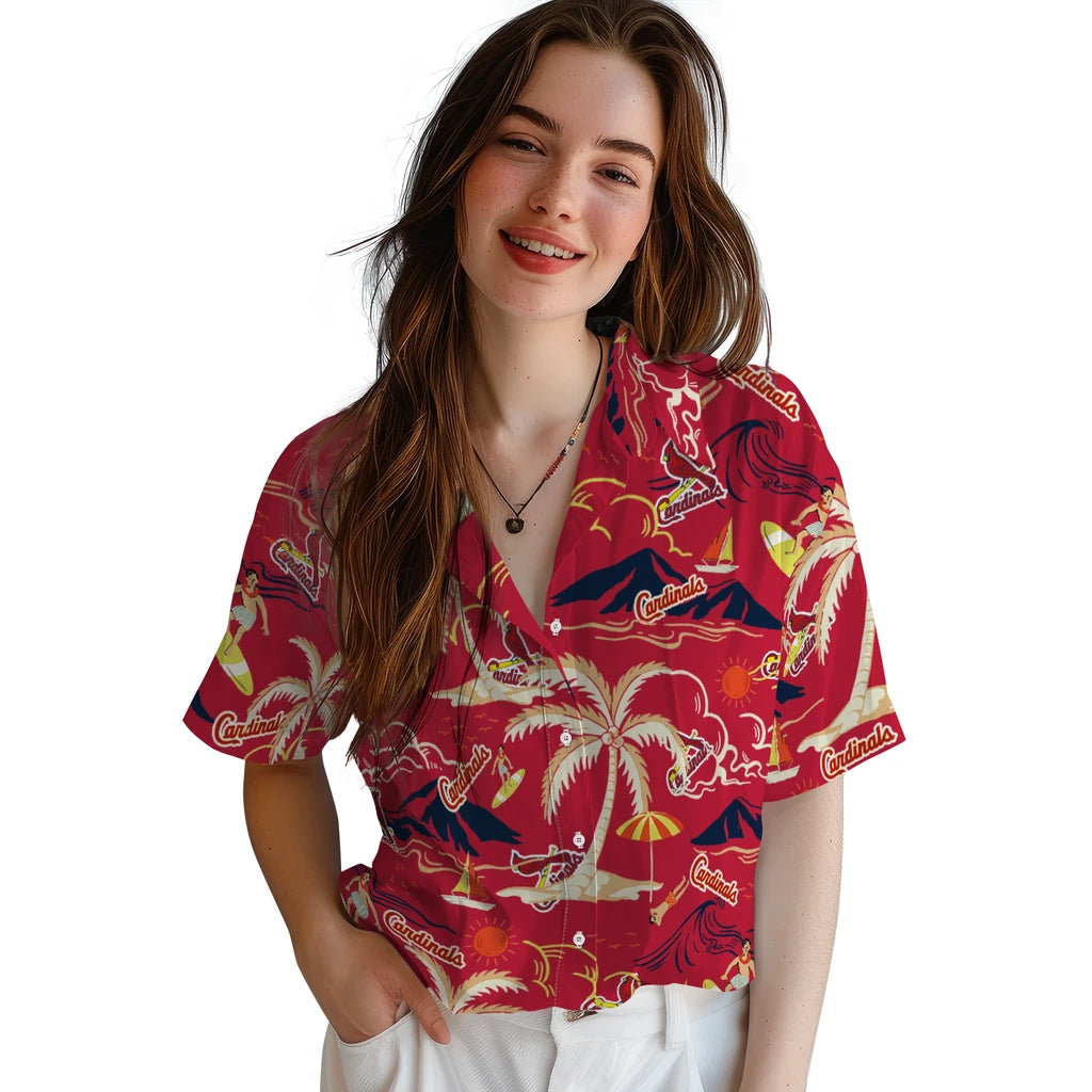 St. Louis Cardinals Hawaiian Shirt - Palm Tree Island | Moonbestprint