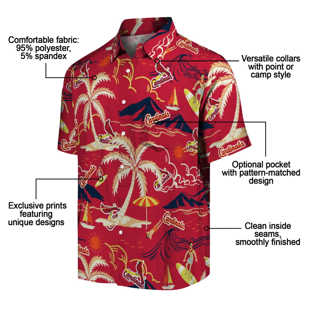 St. Louis Cardinals Hawaiian Shirt - Palm Tree Island | Moonbestprint