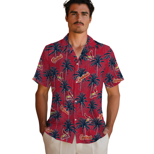 St. Louis Cardinals Hawaiian Shirt - Palm Tree Motif | Moonbestprint