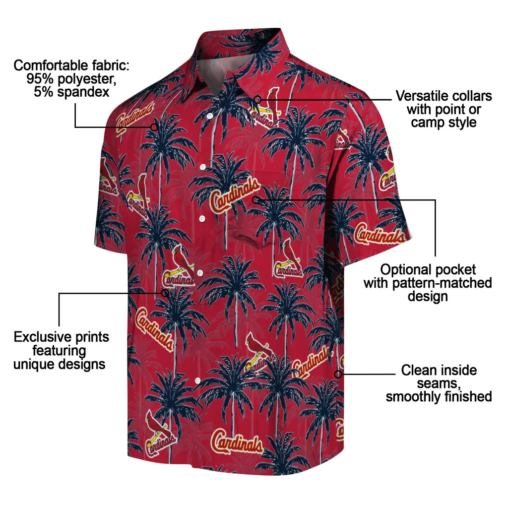 St. Louis Cardinals Hawaiian Shirt - Palm Tree Motif | Moonbestprint