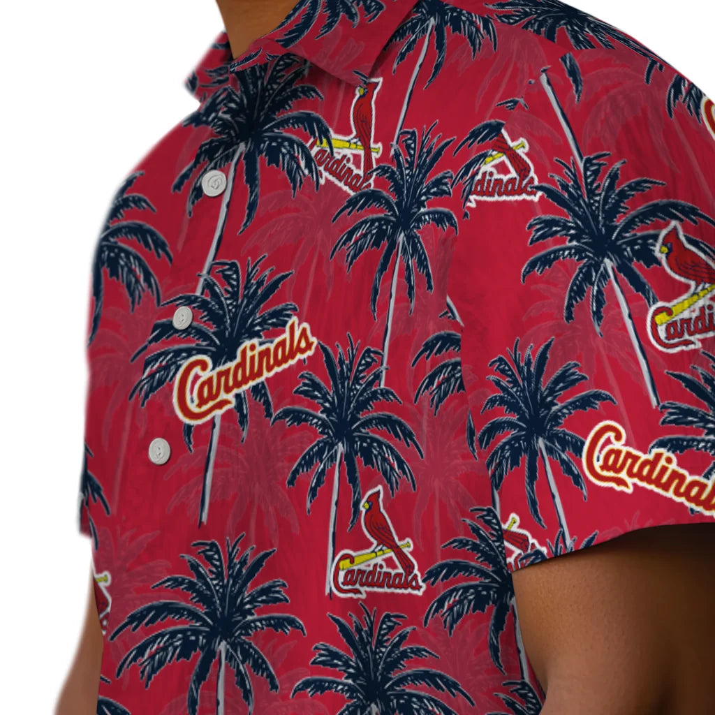 St. Louis Cardinals Hawaiian Shirt - Palm Tree Motif | Moonbestprint