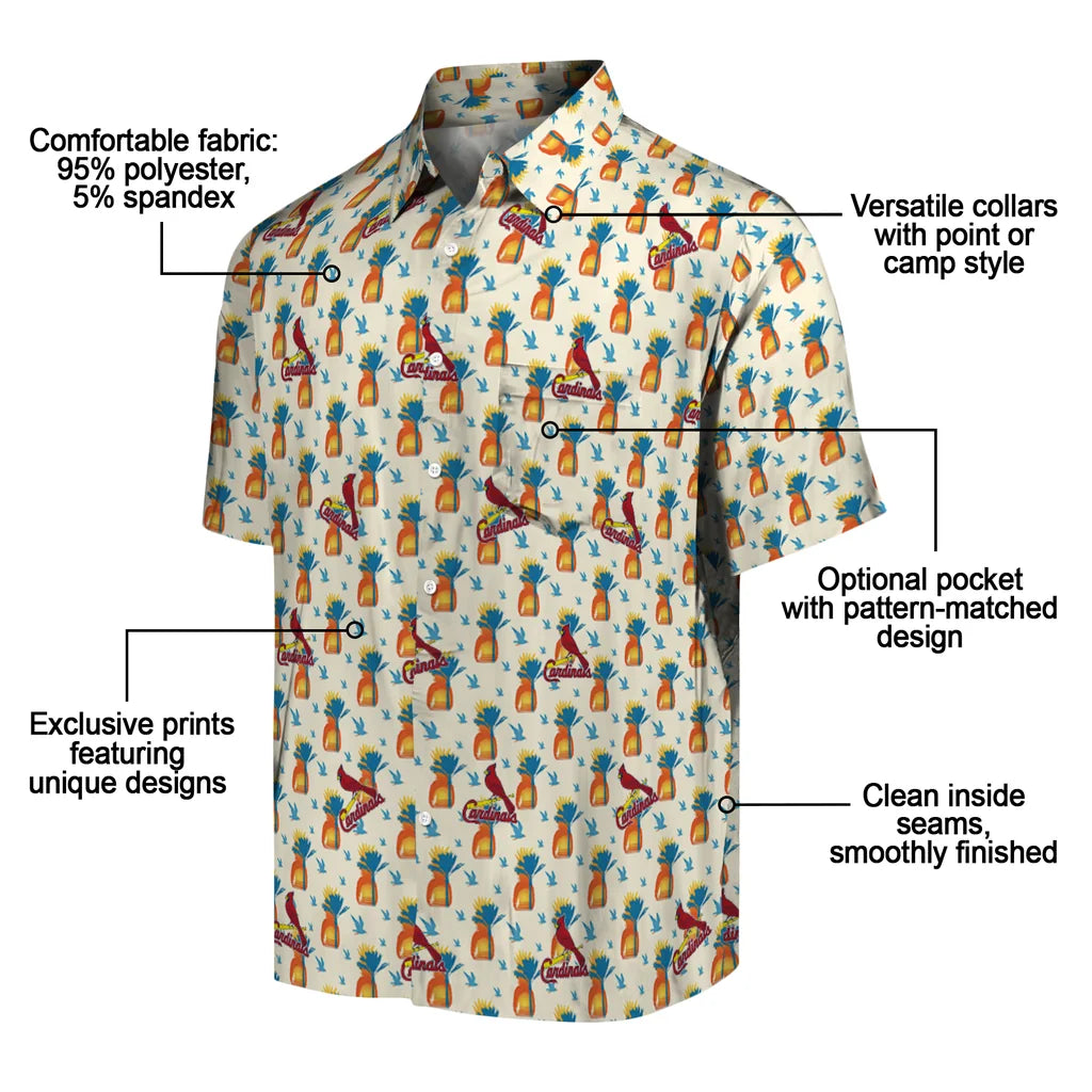 St. Louis Cardinals Hawaiian Shirt - Pineapple Delight | Moonbestprint