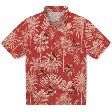 St. Louis Cardinals Hawaiian Shirt - Vintage Palm Tree | Moonbestprint