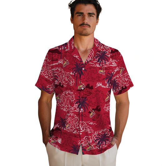 St. Louis Cardinals Hawaiian Shirt - Wave Palm | Moonbestprint