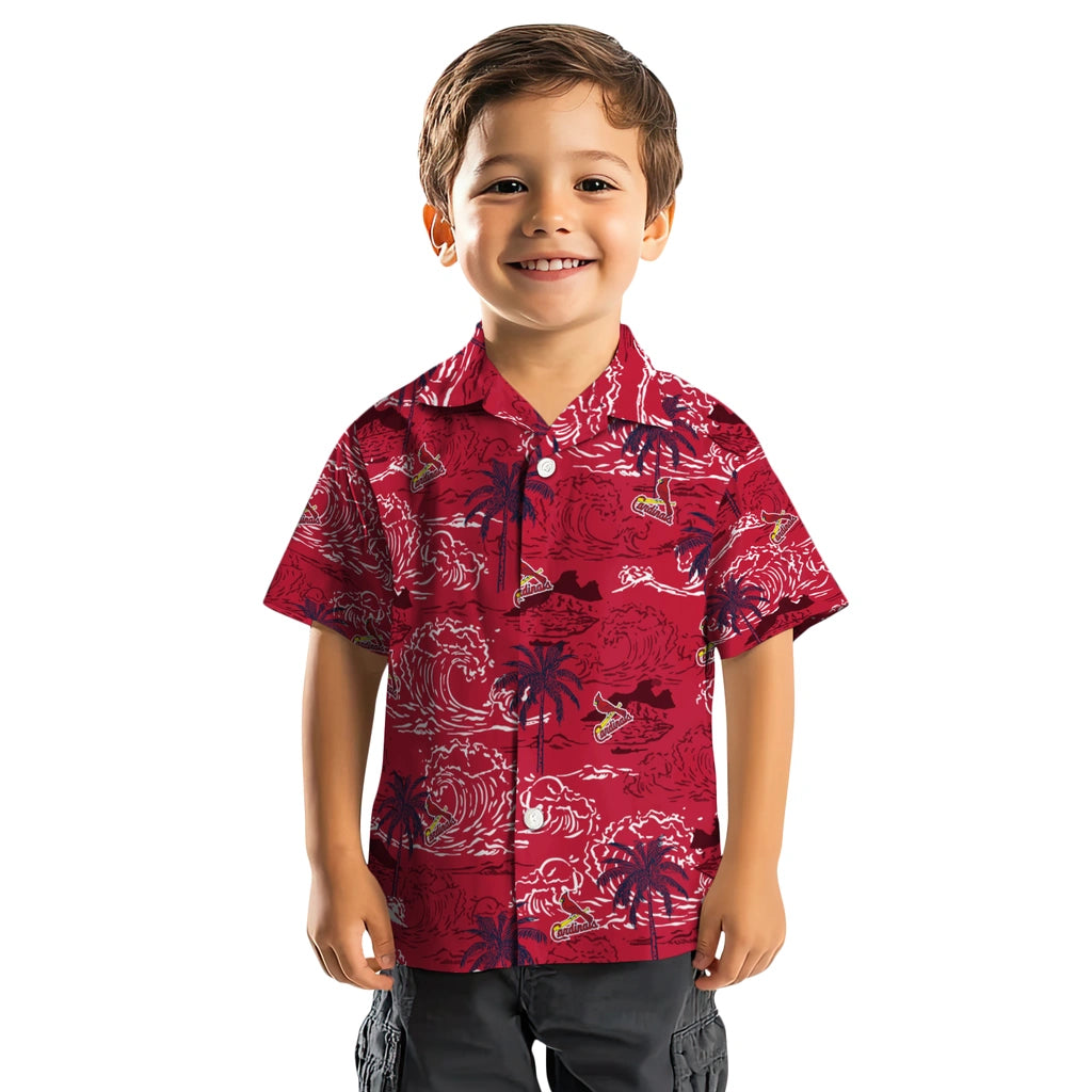 St. Louis Cardinals Hawaiian Shirt - Wave Palm | Moonbestprint