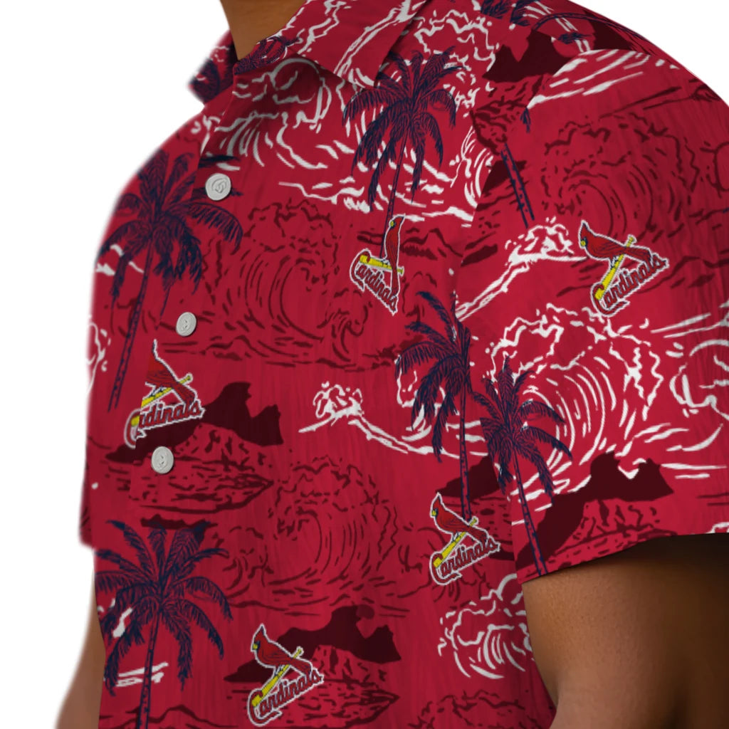 St. Louis Cardinals Hawaiian Shirt - Wave Palm | Moonbestprint