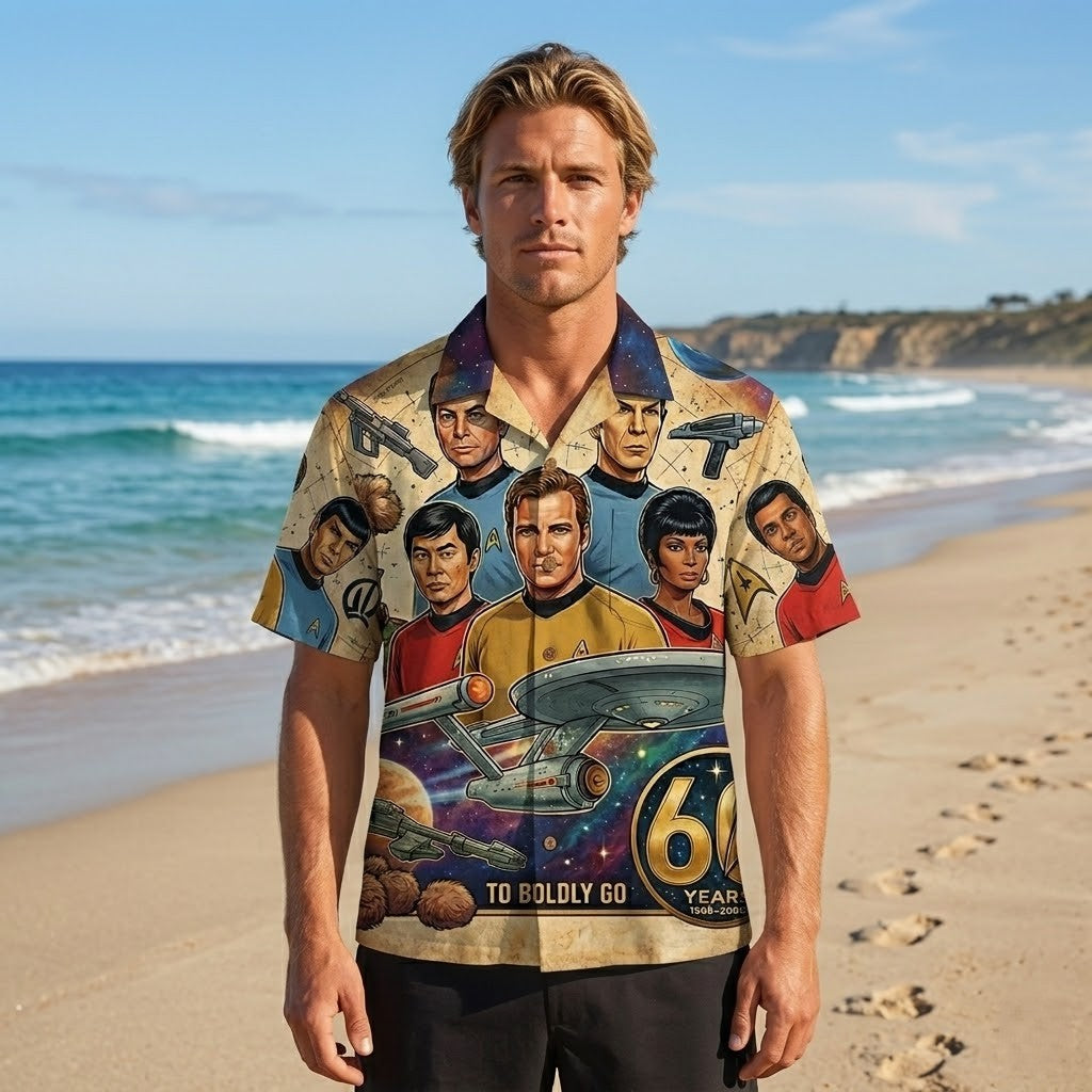 Unisex Star Trek 60th Anniversary 1966-2026 Graphic Hawaiian Shirt for Movie Fans – Moonbestprint