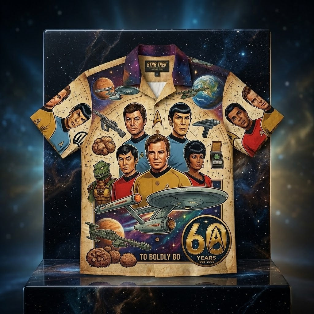 Unisex Star Trek 60th Anniversary 1966-2026 Graphic Hawaiian Shirt for Movie Fans – Moonbestprint
