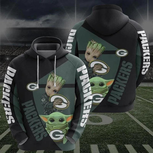 Star Wars Yoda Green Bay Packers NFL 3D All Over Print Hoodie -Moonbestprint