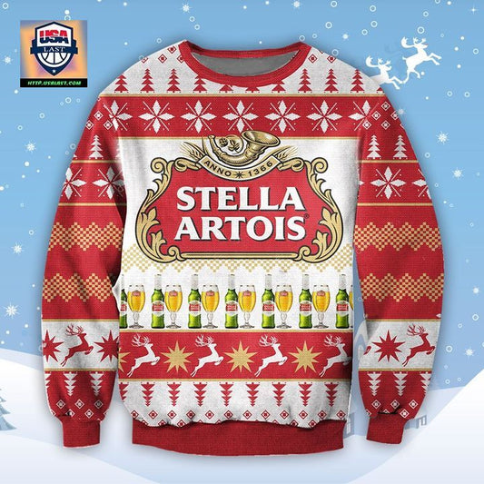 Stella Artois Belgium Beer Ugly Christmas Sweater 2022 ? Usalast