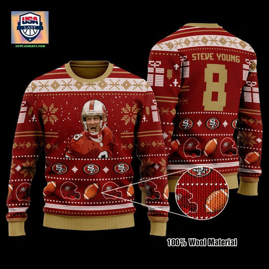 Steve Young 8 San Francisco 49Ers Nfl Christmas Sweater ? Usalast