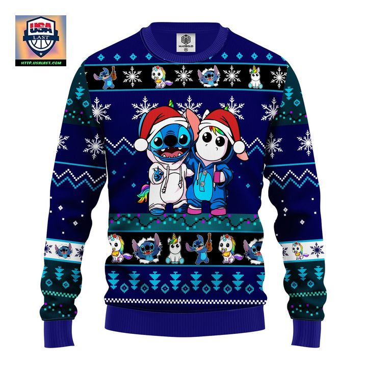 Stitch Unicorn Ugly Christmas Sweater Blue 1 Amazing Gift Idea Thanksgiving Gift ? Usalast
