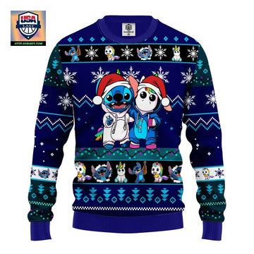 Stitch Unicorn Ugly Christmas Sweater Blue 1 Amazing Gift Idea Thanksgiving Gift ? Usalast