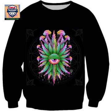 Stoned Mushrooms Black Sweater Sh3564 ? Usalast