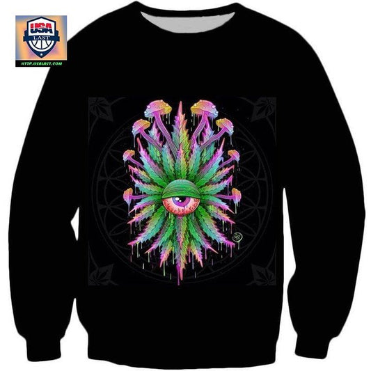 Stoned Mushrooms Black Sweater Sh3564 ? Usalast