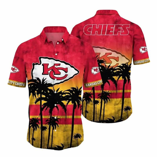 Sunset Chiefs Palm Coconut Graphic Hawaiian Shirt Unisex Aloha Tee - Moonbestprint