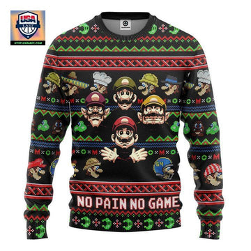 Super Mario No Pain No Game Christmas Sweater ? Usalast