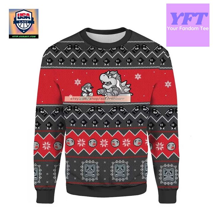 Super Mario No Pain No Game Super Mario Game Merry 3d Ugly Christmas Sweater ? Usalast