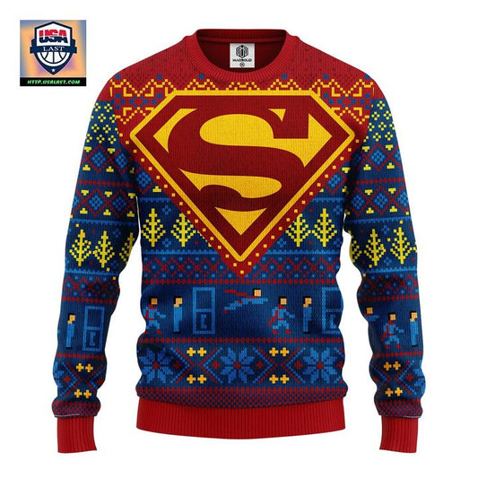 Superman Comic Ugly Christmas Sweater Amazing Gift Idea Thanksgiving Gift ? Usalast