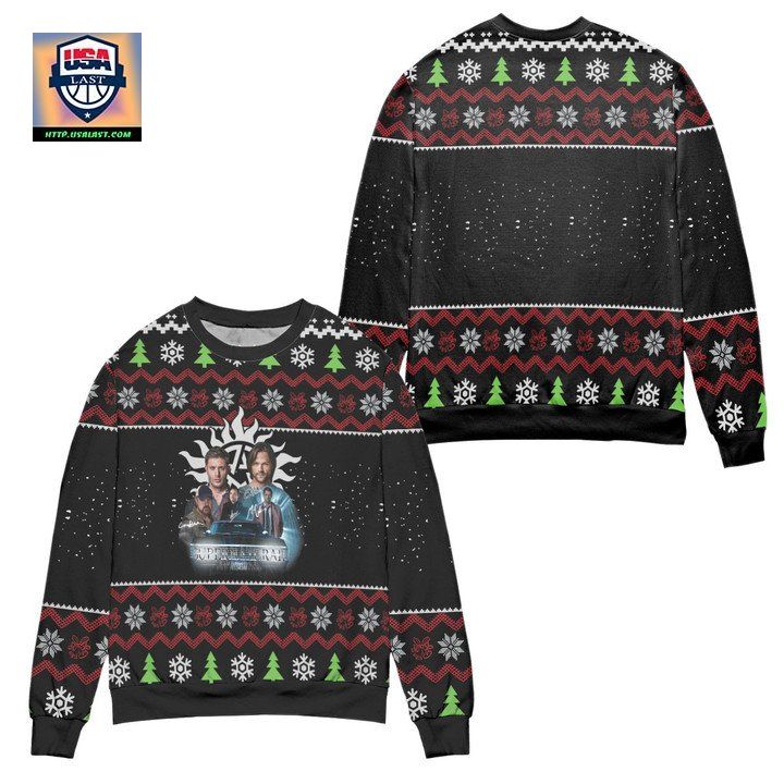 Supernatural The Movie Snowflake Ugly Christmas Sweater ? Black ? Usalast