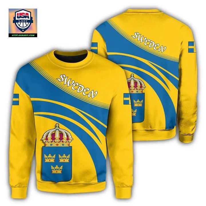 Sweden Coat Of Arms Sweater Cricket Style J5W ? Usalast