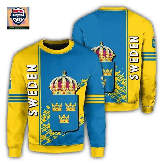 Sweden Coat Of Arms Sweater Quarter Style J7 ? Usalast