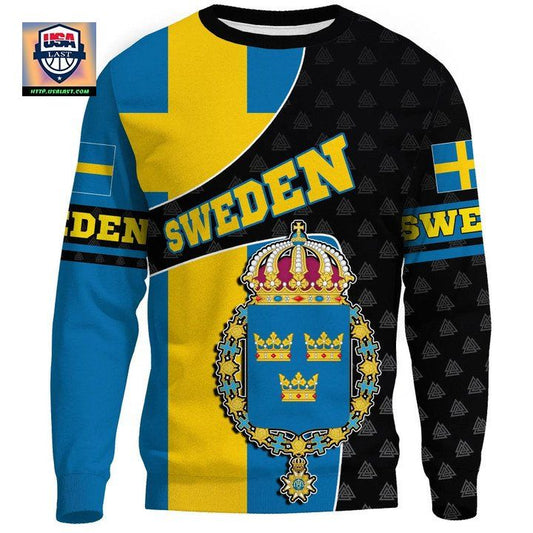 Sweden Sweater ? Flag And Valknut Symbols A31 ? Usalast