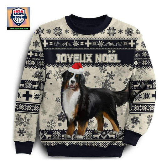 Switzerland Christmas Sweater Bernese Mountain Dog Unique ? Beige Navy K8 ? Usalast