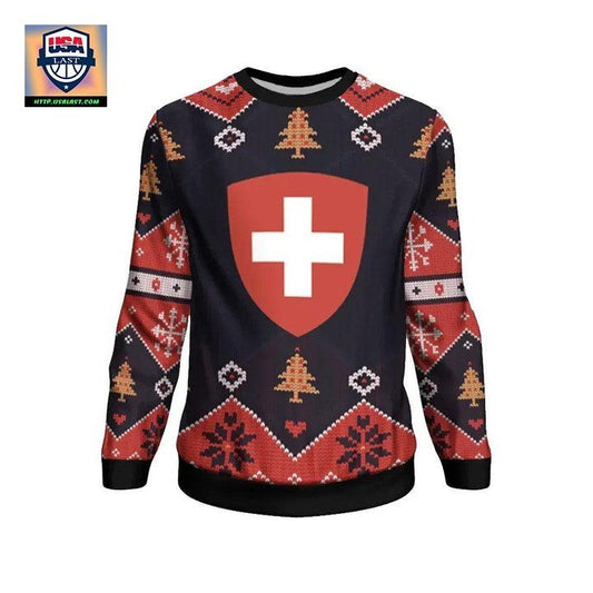 Switzerland Christmas Sweater ? Santa Claus Ho Ho Ho ? Bn1810 ? Usalast