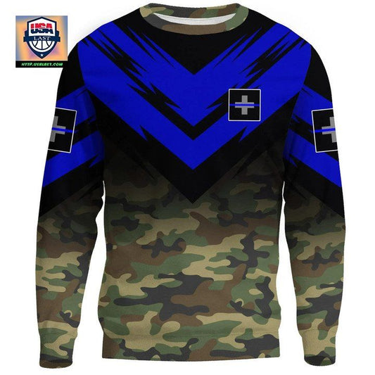 Switzerland Flag Sweater- Based Version Of The Thin Blue Line Symbol A25 ? Usalast