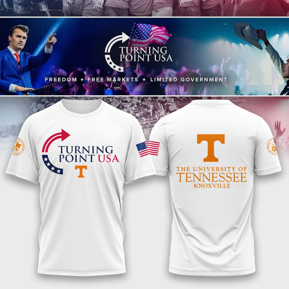 Limited Edition University of Tennessee, Knoxville x Turning Point USA T-Shirt Moonbestprint