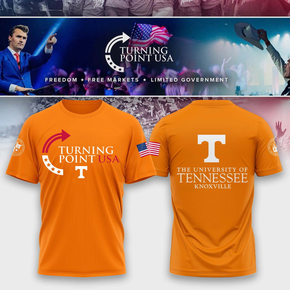 Limited Edition University of Tennessee, Knoxville x Turning Point USA T-Shirt Moonbestprint