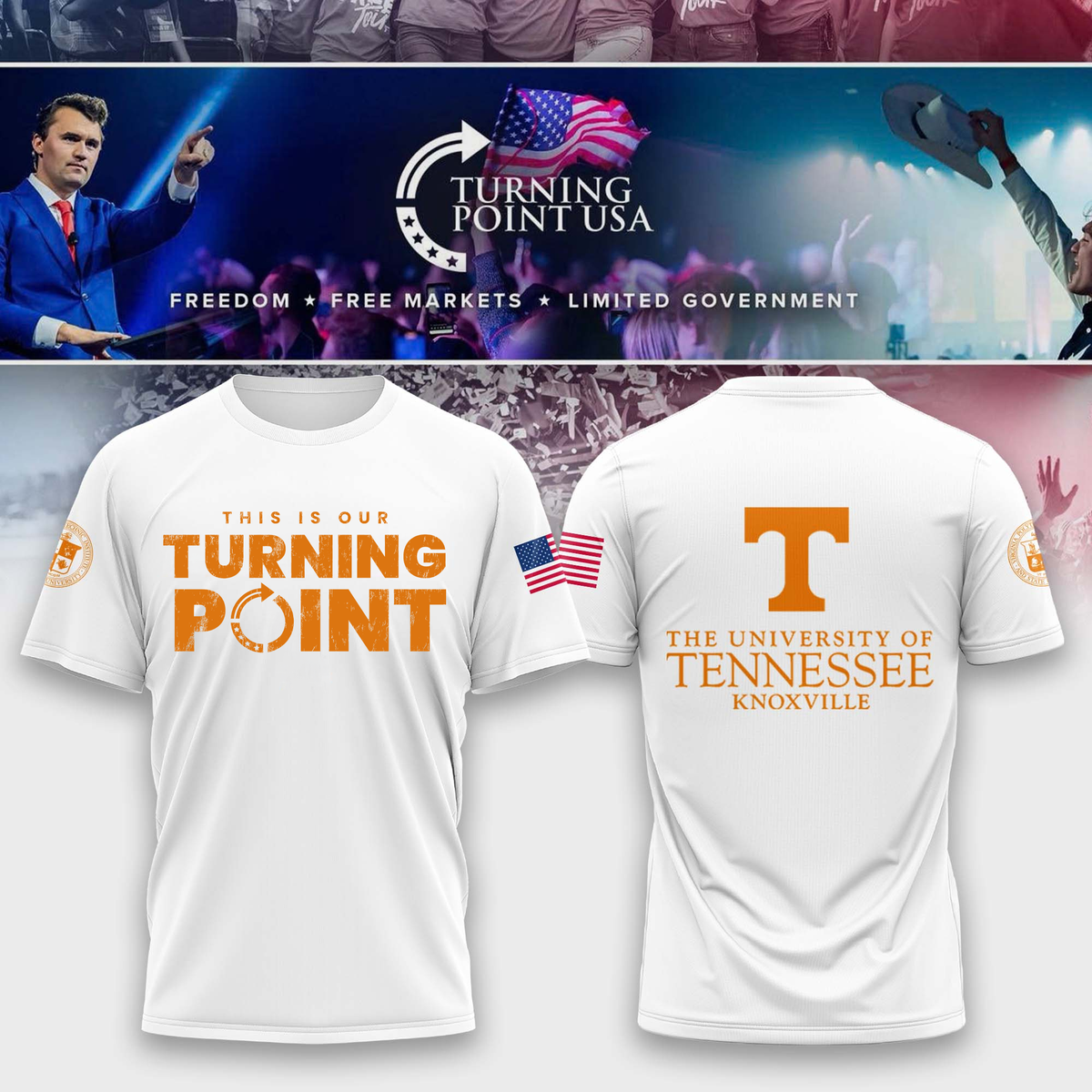 Limited Edition University of Tennessee, Knoxville x Turning Point USA T-Shirt Moonbestprint